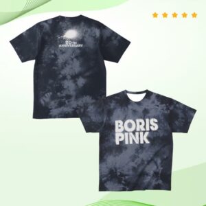 Borisheavyrocks Merch Store Pink 20Th Anniversary T-Shirt Tie-Dye Black