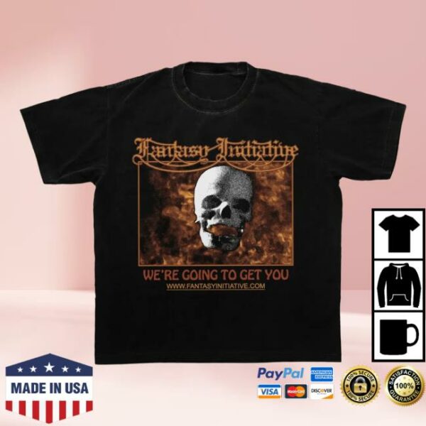 Fantasy Initiative Merch Store Flaming Skull Tee