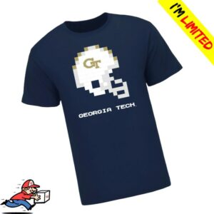 Ramblinwreck Store Merch Georgia Tech Yellow Jackets 8-Bit Tecmo Bowl Helmet T-Shirt
