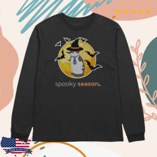 Encore Vet Store Merch Spooky Season Cat Long Sleeve Tee