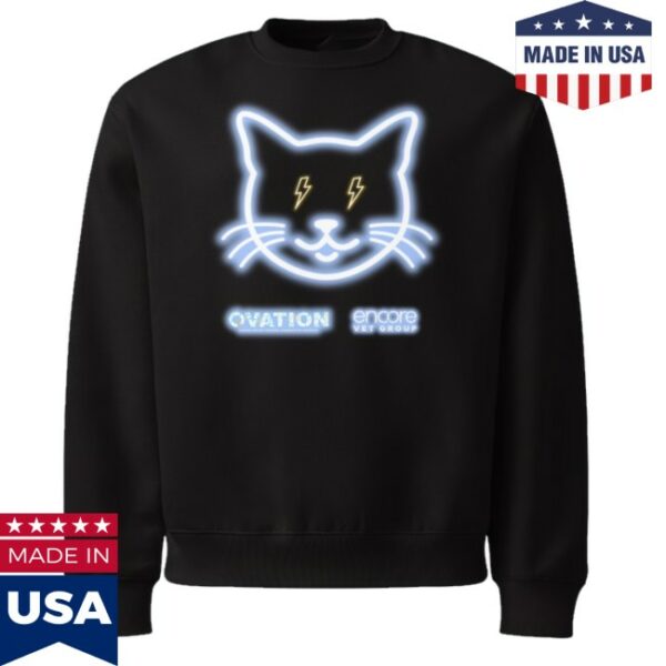 Encore Vet Store Merch Ovation Electric Cat Oversized Heavyweight Bella+Canvas Sweatshirt