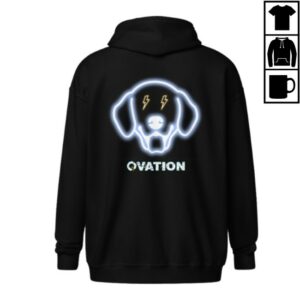 Encore Vet Store Merch Ovation Electric Dog Full Zip Gildan Hoodie