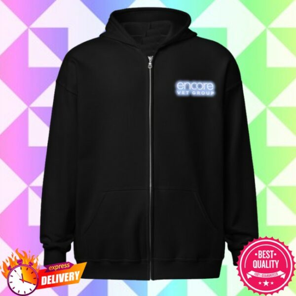 Encore Vet Store Merch Ovation Electric Cat Full Zip Gildan Hoodie