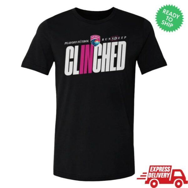 San Diego Wave Fc Store Merch Unisex San Diego Wave Fc 2025 Playoffs Clinched Short Sleeve Tee