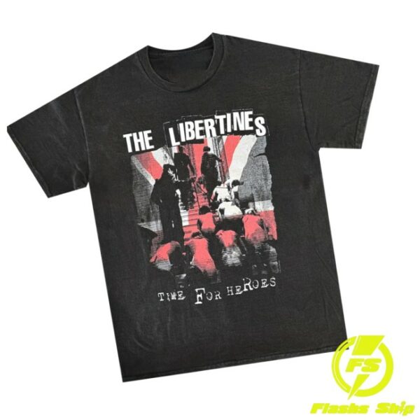 Official Merchandise Store Merch The Libertines – Time For Heroes – Black Vintage T-Shirt