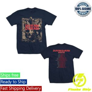 Duran Duran Official Store New Navy Collage Bandshot Tour T Shirt