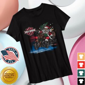 Harley-Davidson Store Merch Shop Women’s Rockin’ Santa Short Sleeve Crew Tee