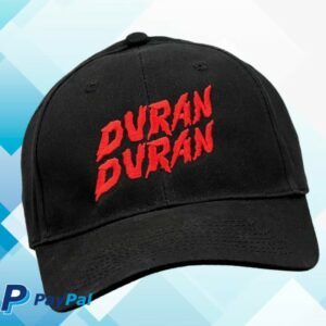 Duran Duran Official Store Merch Black Embroidered Cap Red Logo