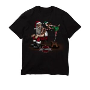 Harley Davidson Merch Store Santa Getting Inked Short Sleeve Tee