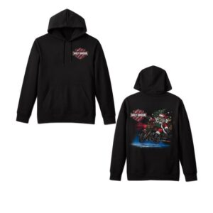 Harley Davidson Merch Store Rockin Santa Pullover Hoodie