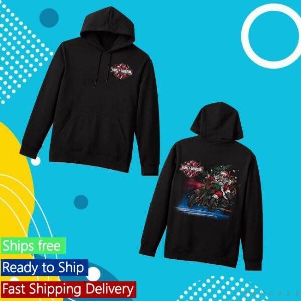 Harley Davidson Merch Store Rockin Santa Pullover Hoodie