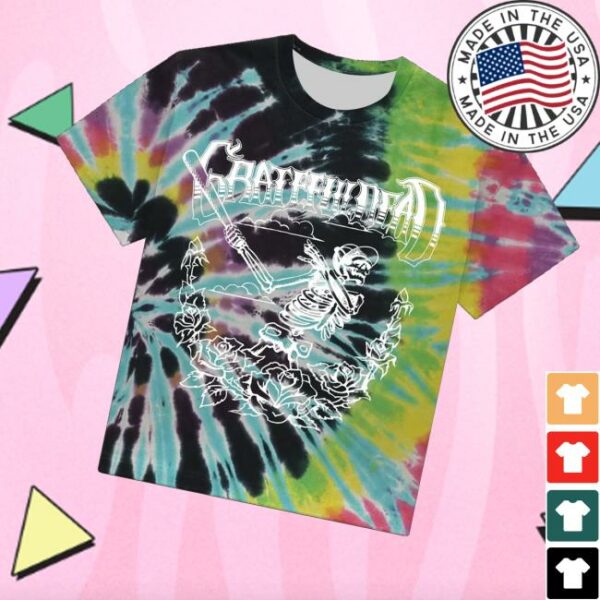 Grateful Dead Merch Store Baseball Skelly Tie-Dye T-Shirt