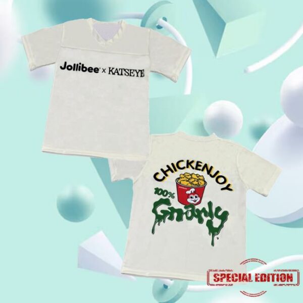 Jollibeefoods Merch Store Jollibee X Katseye Chickenjoy 100% Gnarly Jersey Cream Shirt