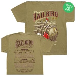 Railbirdfest Store Merch Barrel Lineup Faded Army Tee