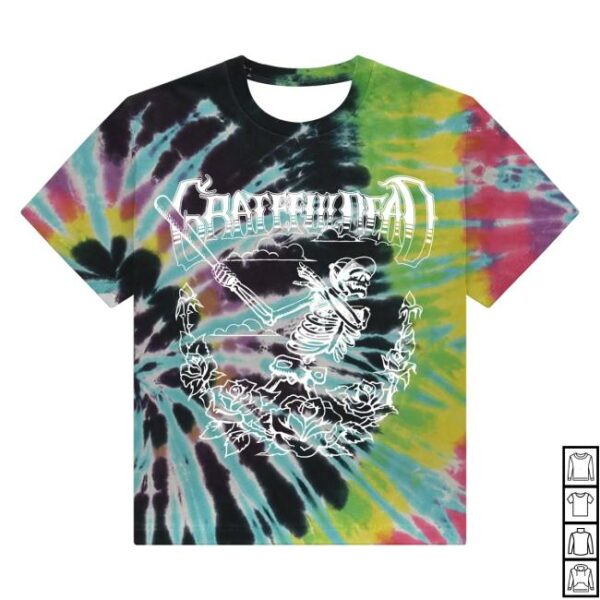 Grateful Dead Store Merch Baseball Skelly Tie-Dye T-Shirt