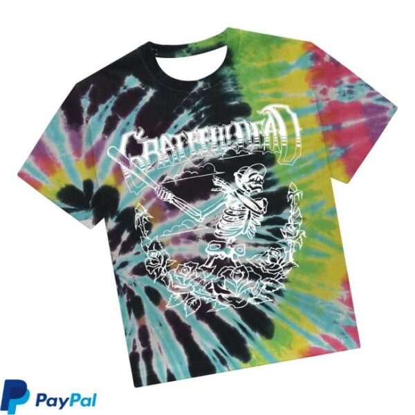 Grateful Dead Store Merch Baseball Skelly Tie-Dye T-Shirt