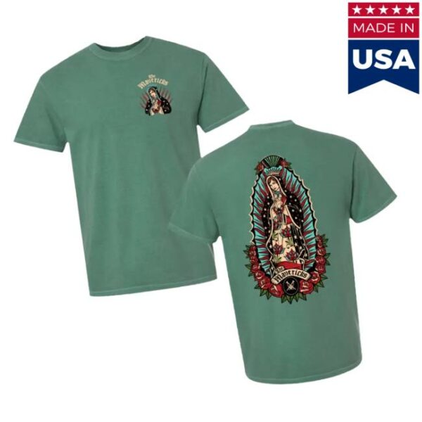The Mavericks Merch Store Our Lady Guadalupe Green Tee