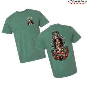 The Mavericks Merch World Store Merch Our Lady Guadalupe Green Tee
