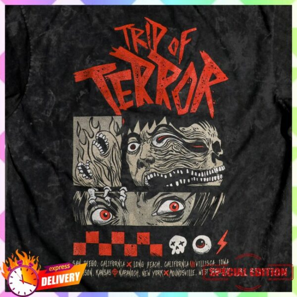 The Boys Store Merch Limited Edition Trip Of Terror Splitting Headache Mineral Wash Tee