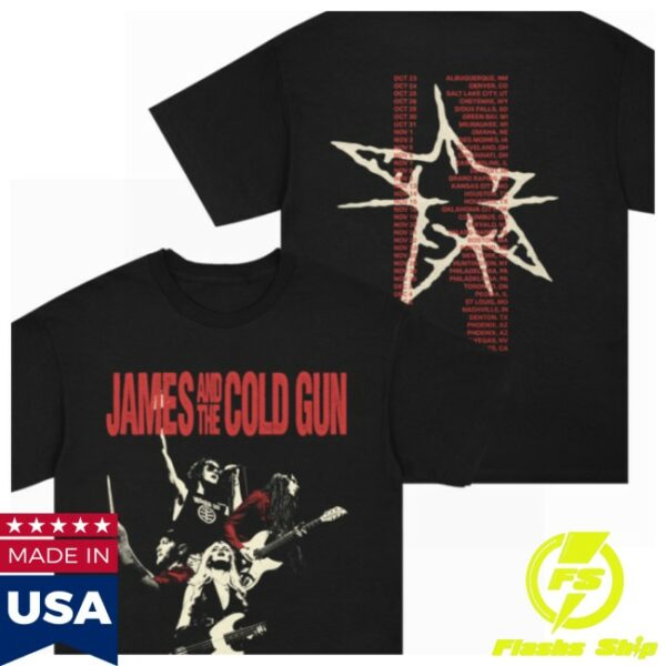 Shannon Shaw Store Merch James And The Cold Gun 2025 Tour T-Shirt