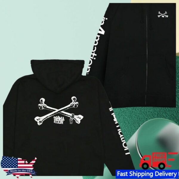 In4mation Store Merch Crossbones 2 Zip Up Hoodie