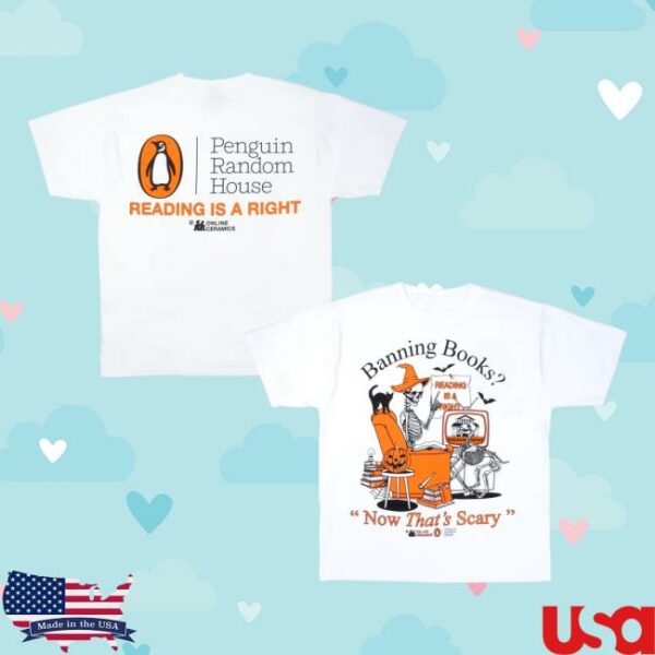 Online Ceramics Merch Store Penguin Random House Banning Books Now That’s Scary White Tee