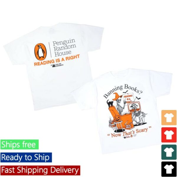 Online Ceramics Merch Store Penguin Random House Banning Books Now That’s Scary White Tee
