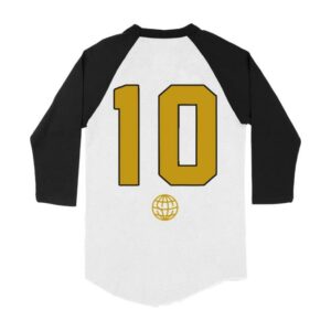 Pure Noise Records Merch Store State Champs Around The World And Back 10 Yr White Black Baseball Tee