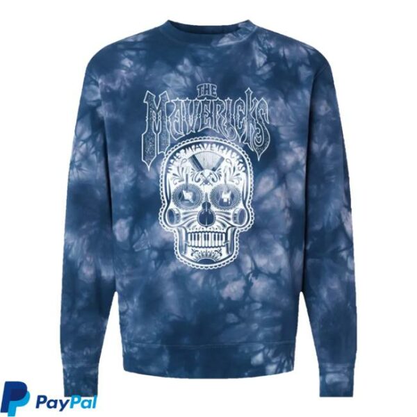 The Mavericks Merch Store Tie Dye Skull Crewneck