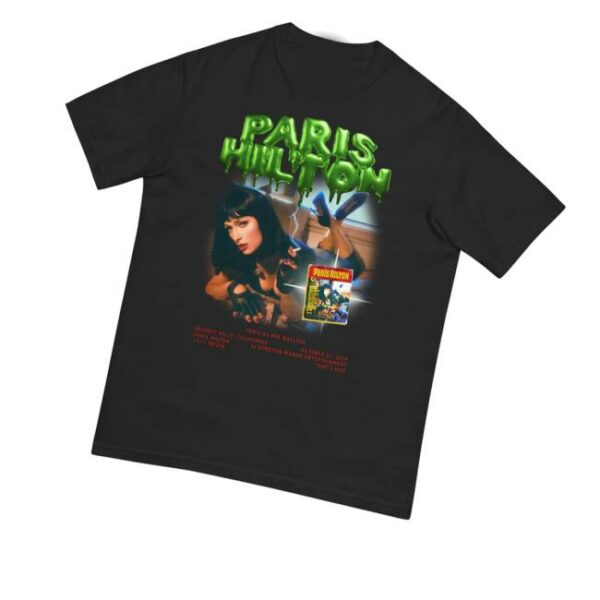 Paris Hilton Shop Merch Mia Wallace Halloween Black Tee