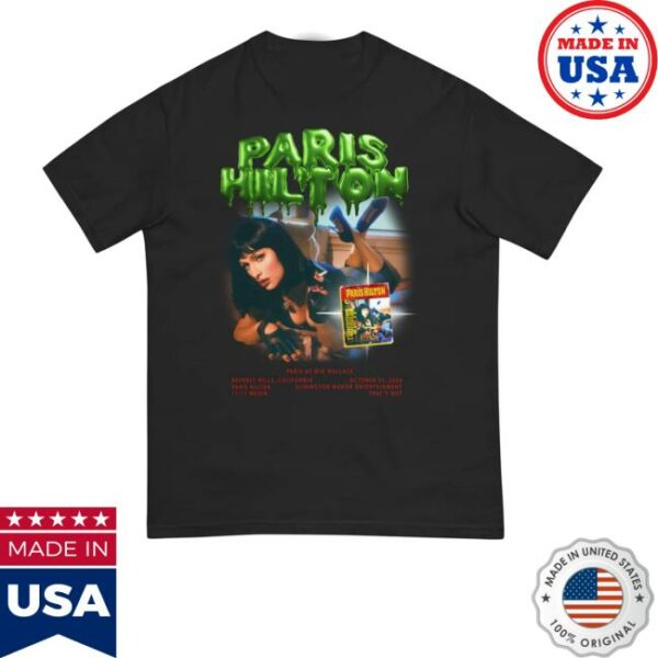Paris Hilton Shop Merch Mia Wallace Halloween Black Tee