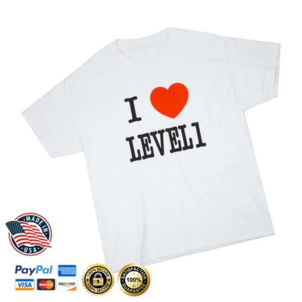 Level 1 Productions Merch Store I Heart Level 1 T-Shirt
