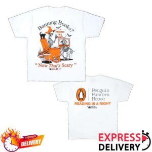 Online Ceramics Merch Penguin Random House Banning Books Now That’s Scary White Tee