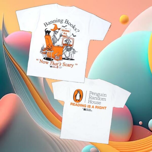 Online Ceramics Merch Penguin Random House Banning Books Now That’s Scary White Tee