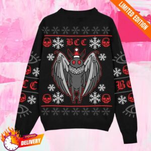 Blackcraft Cult Store Merch Spooky Mothman Holiday Sweater