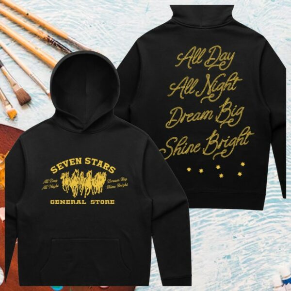 Seven Stars General Store Merch 7Sgs All Day All Night Pullover Hoodie In Black