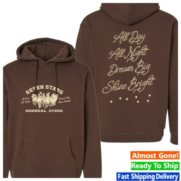 Seven Stars General Store Merch 7Sgs All Day All Night Pullover Hoodie In Brown
