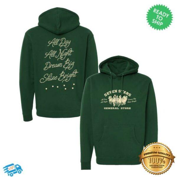 Seven Stars General Merch Store 7Sgs All Day All Night Pullover Hoodie In Dark Green
