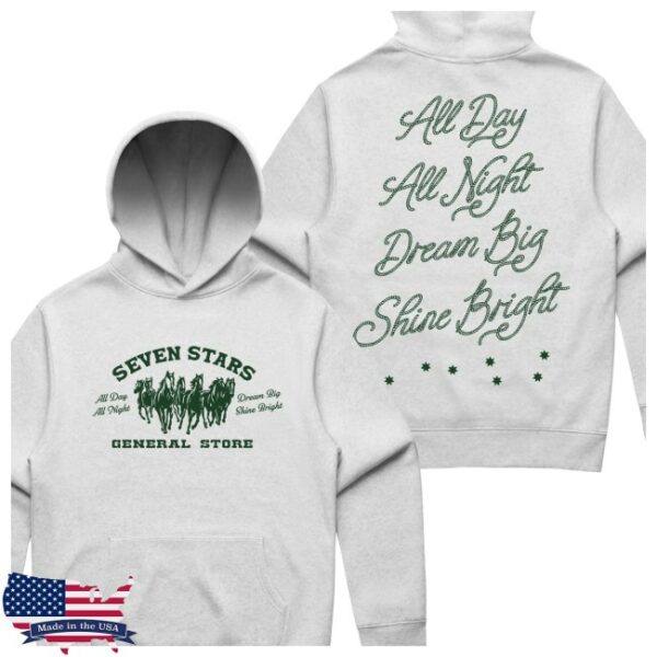 Sevenstarsgeneralstore Store Merch 7Sgs All Day All Night Pullover Hoodie In Light Heather