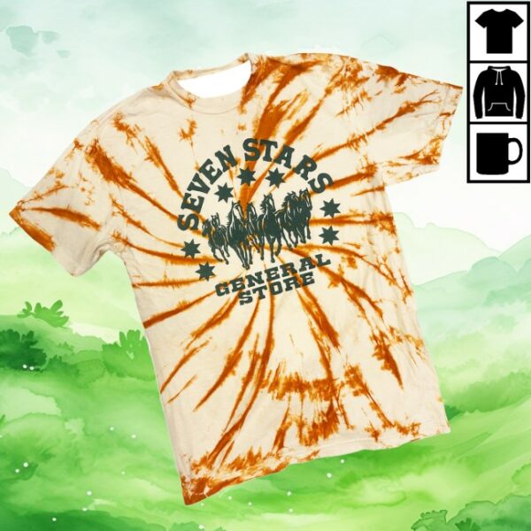 Seven Stars General Store Store Merch 7Sgs Tie-Dye Logo Tee In Orange Rust