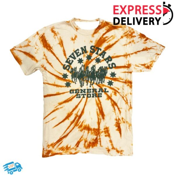 Seven Stars General Store Store Merch 7Sgs Tie-Dye Logo Tee In Orange Rust
