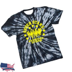 Seven Stars General Store Merch 7Sgs Tie-Dye Logo In Black Storm Tee