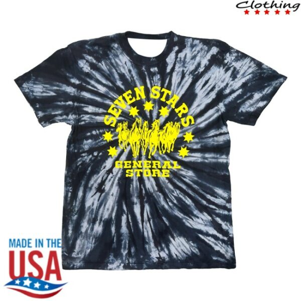 Seven Stars General Store Merch 7Sgs Tie-Dye Logo In Black Storm Tee