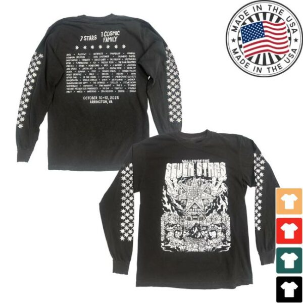 Seven Stars Festival Merch Store 7S Fest Lineup Long Sleeve In Charcoal
