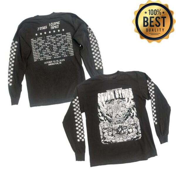 Seven Stars Festival Merch Store 7S Fest Lineup Long Sleeve In Charcoal