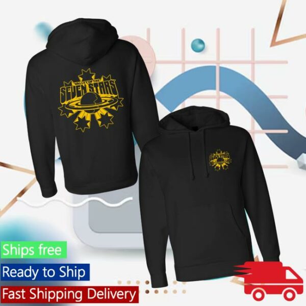 Seven Stars Festival Merch Store 7S Starburst Yellow Logo Pullover Hoodie In Black