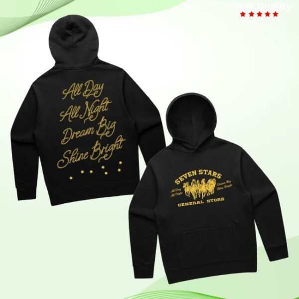 Seven Stars General Merch Store 7Sgs All Day All Night Pullover Hoodie In Black
