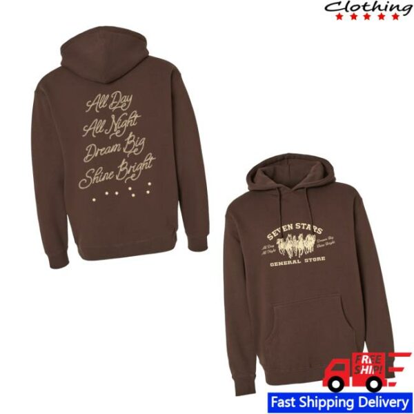 Seven Stars General Merch Store 7Sgs All Day All Night Pullover Hoodie In Brown