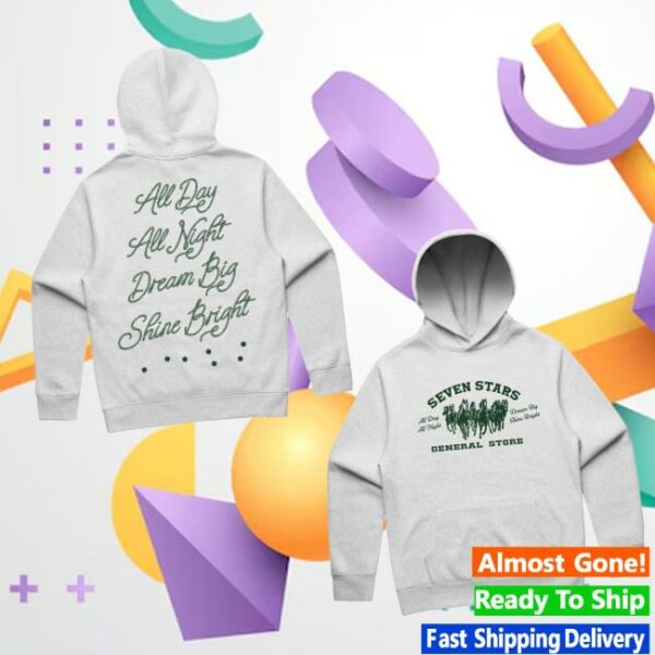 Seven Stars General Store Merch 7Sgs All Day All Night Pullover Hoodie In Light Heather