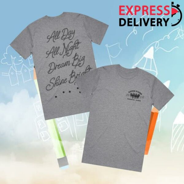 Seven Stars General Store Merch 7Sgs All Day All Night Tee In Dark Heather